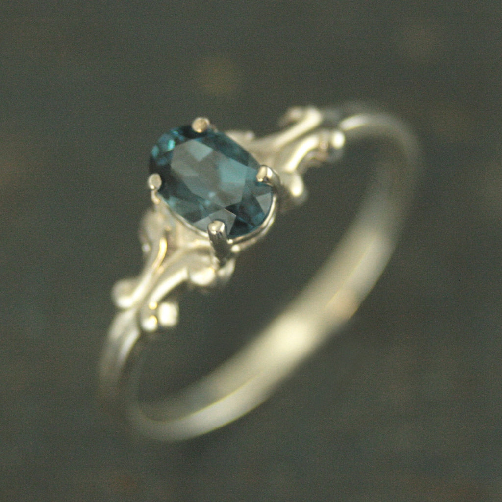 Birthstone Ring Oval Ring 6x4 Baroque Scroll Setting Gift for Her Daughter Gift Sweet Sixteen Ring Choose your Stone Genuine and Imitation