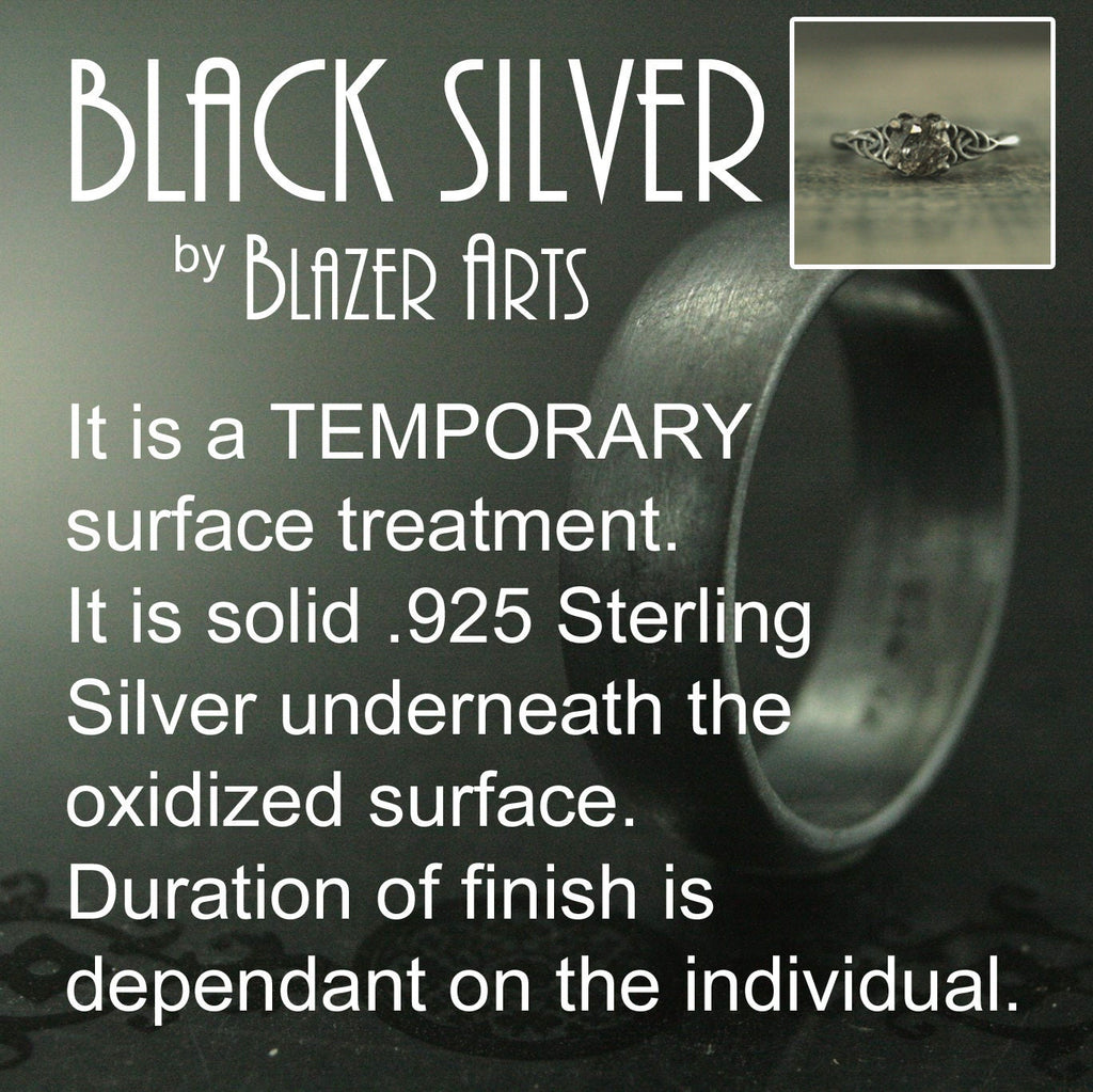 Flat Black Engagement Ring Oxidized Black Ring Copper Rutilated Quartz Ring Simple Black Solitaire Black and Orange Halloween Jewelry Witch
