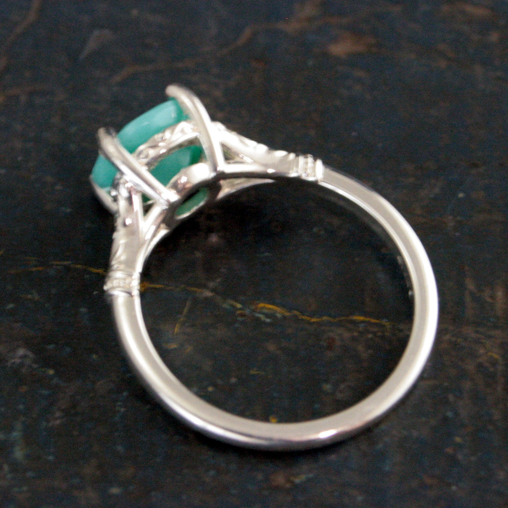 Large Turquoise Ring 8mm Faceted Turquoise Elsa Ring Filigree Ring Antique Style Ring Vintage Style Ring Turquoise Silver Ring for Her