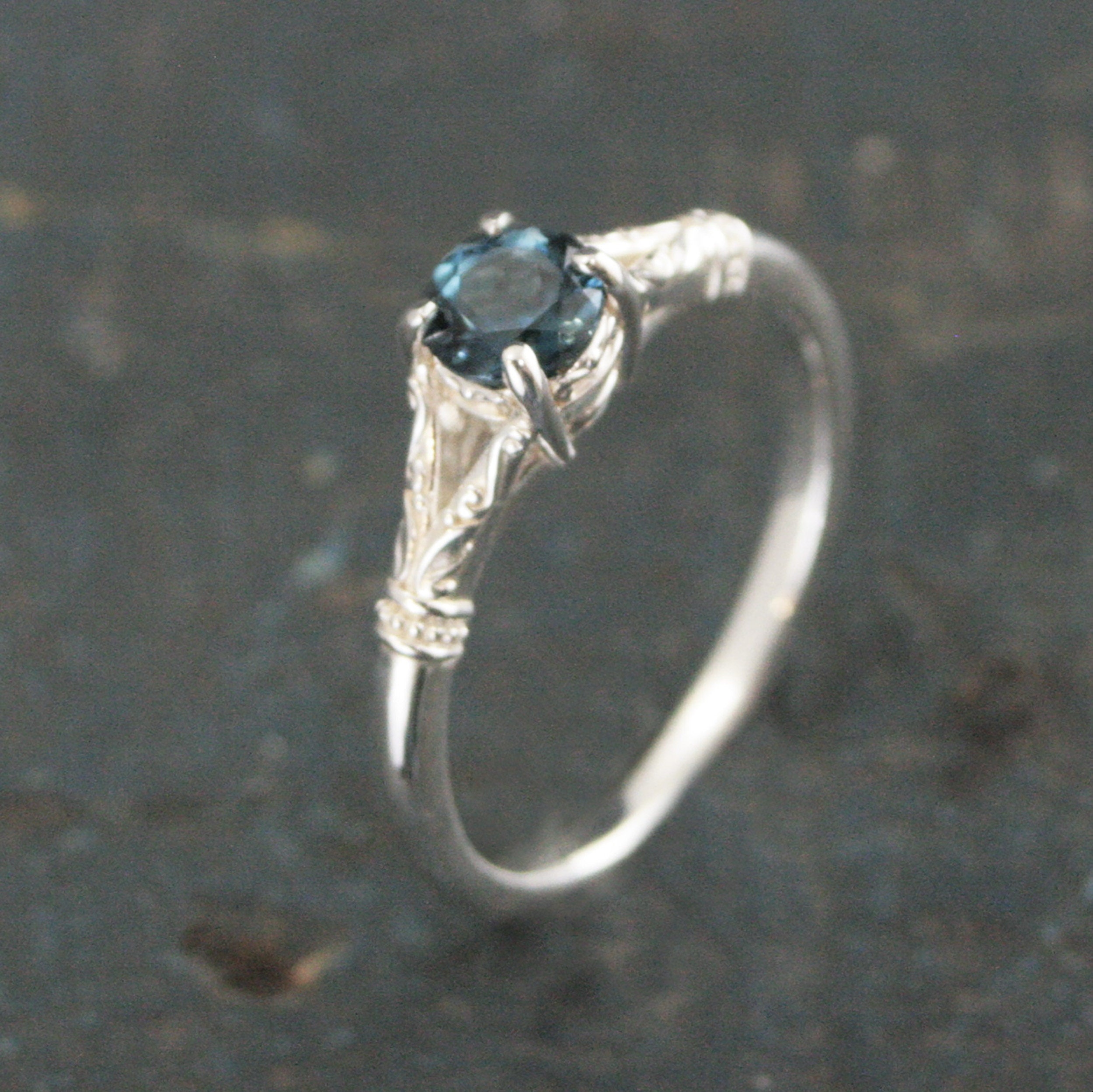 Elsa Birthstone Ring 5mm Stone of Choice Birthstone Jewelry Solid Sterling Silver Gift for Her Sweet Sixteen Ring Promise Ring Blazer Arts