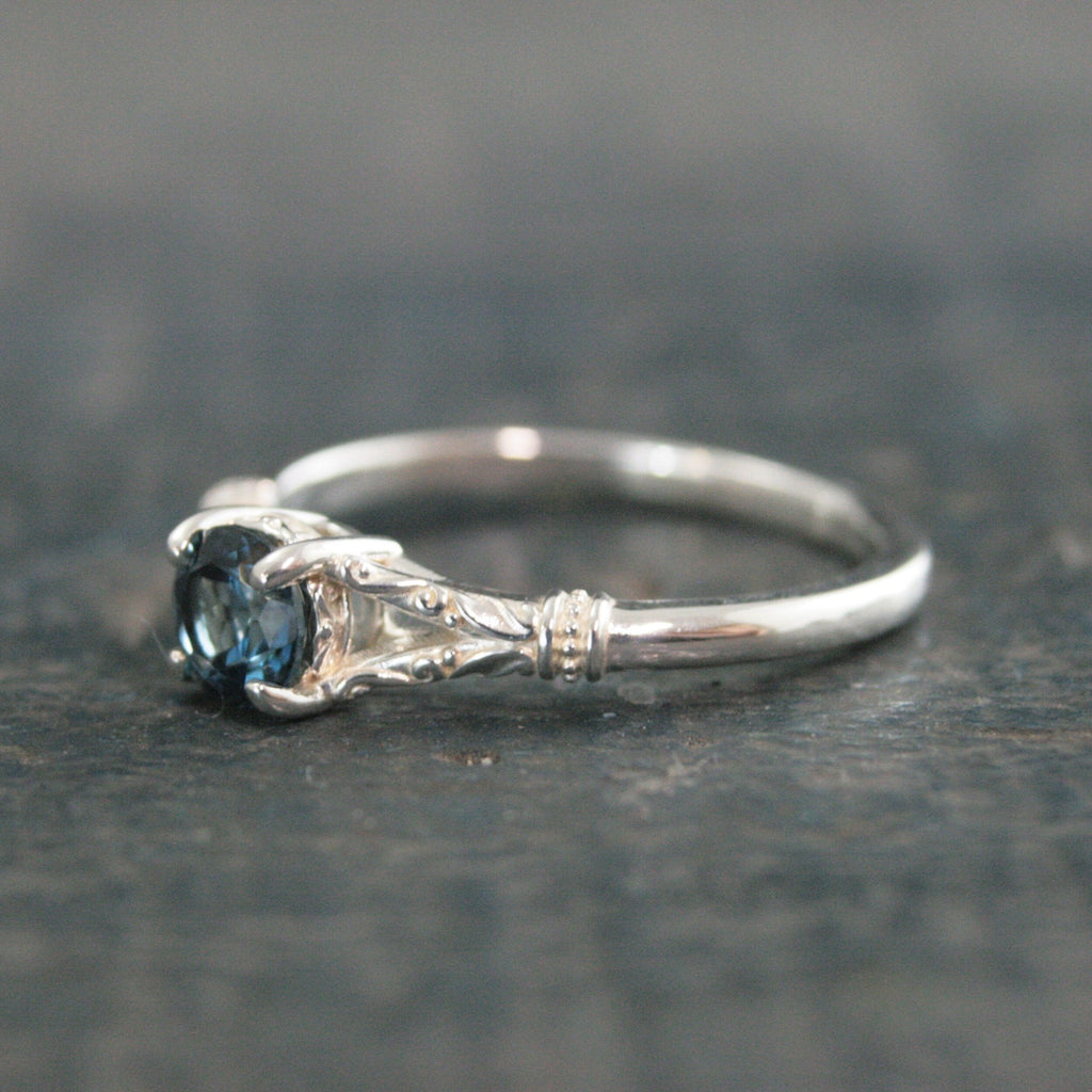Elsa Birthstone Ring 5mm Stone of Choice Birthstone Jewelry Solid Sterling Silver Gift for Her Sweet Sixteen Ring Promise Ring Blazer Arts