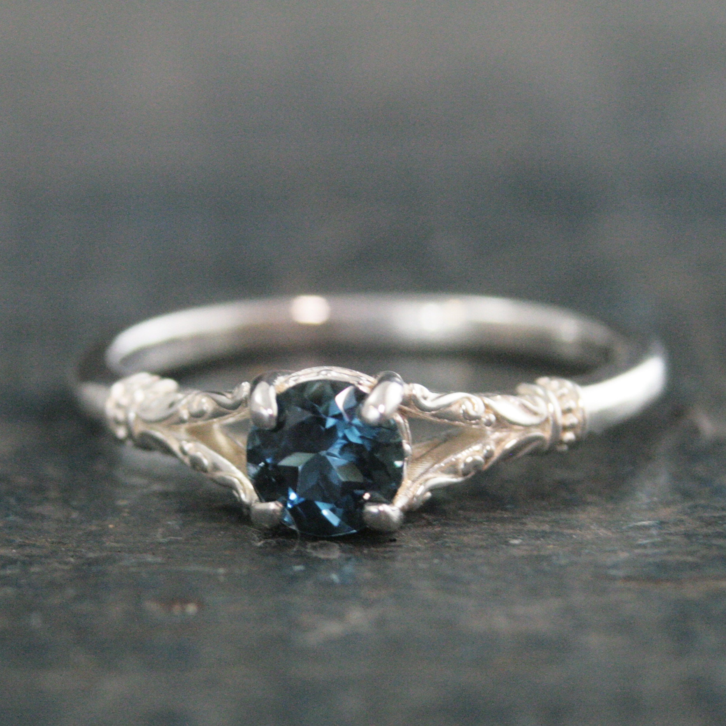 Elsa Birthstone Ring 5mm Stone of Choice Birthstone Jewelry Solid Sterling Silver Gift for Her Sweet Sixteen Ring Promise Ring Blazer Arts