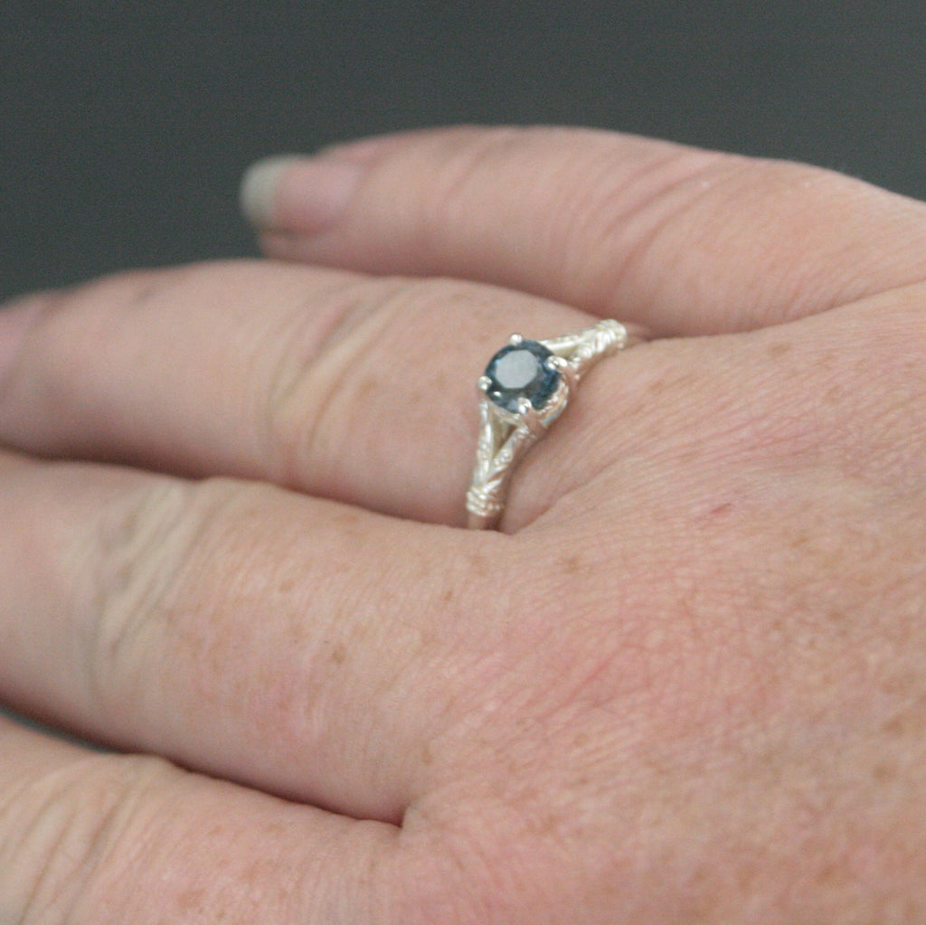 Elsa Birthstone Ring 5mm Stone of Choice Birthstone Jewelry Solid Sterling Silver Gift for Her Sweet Sixteen Ring Promise Ring Blazer Arts
