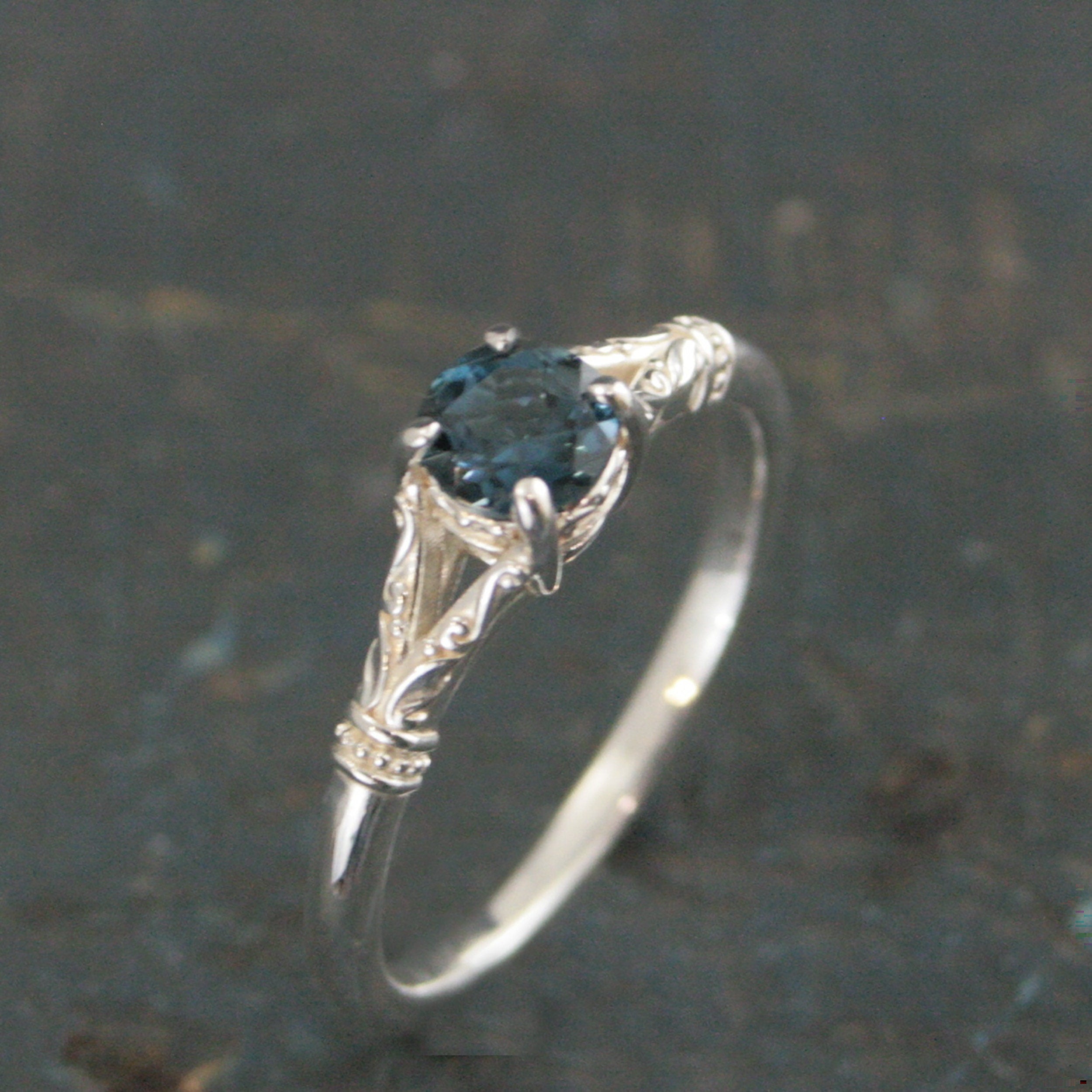 Elsa Birthstone Ring 5mm Stone of Choice Birthstone Jewelry Solid Sterling Silver Gift for Her Sweet Sixteen Ring Promise Ring Blazer Arts