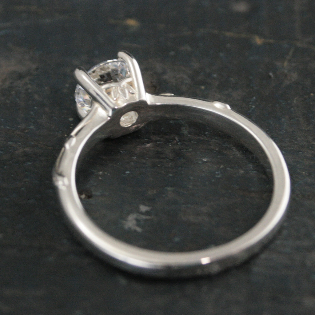 Silver Vine Ring Ivy Engagement Ring Silver Solitaire Ring Elegant Engagement Ring Moissanite Ring White Topaz Ring Cubic Zirconia Ring