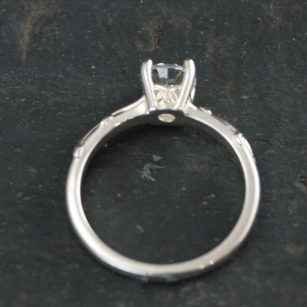 Silver Vine Ring Ivy Engagement Ring Silver Solitaire Ring Elegant Engagement Ring Moissanite Ring White Topaz Ring Cubic Zirconia Ring