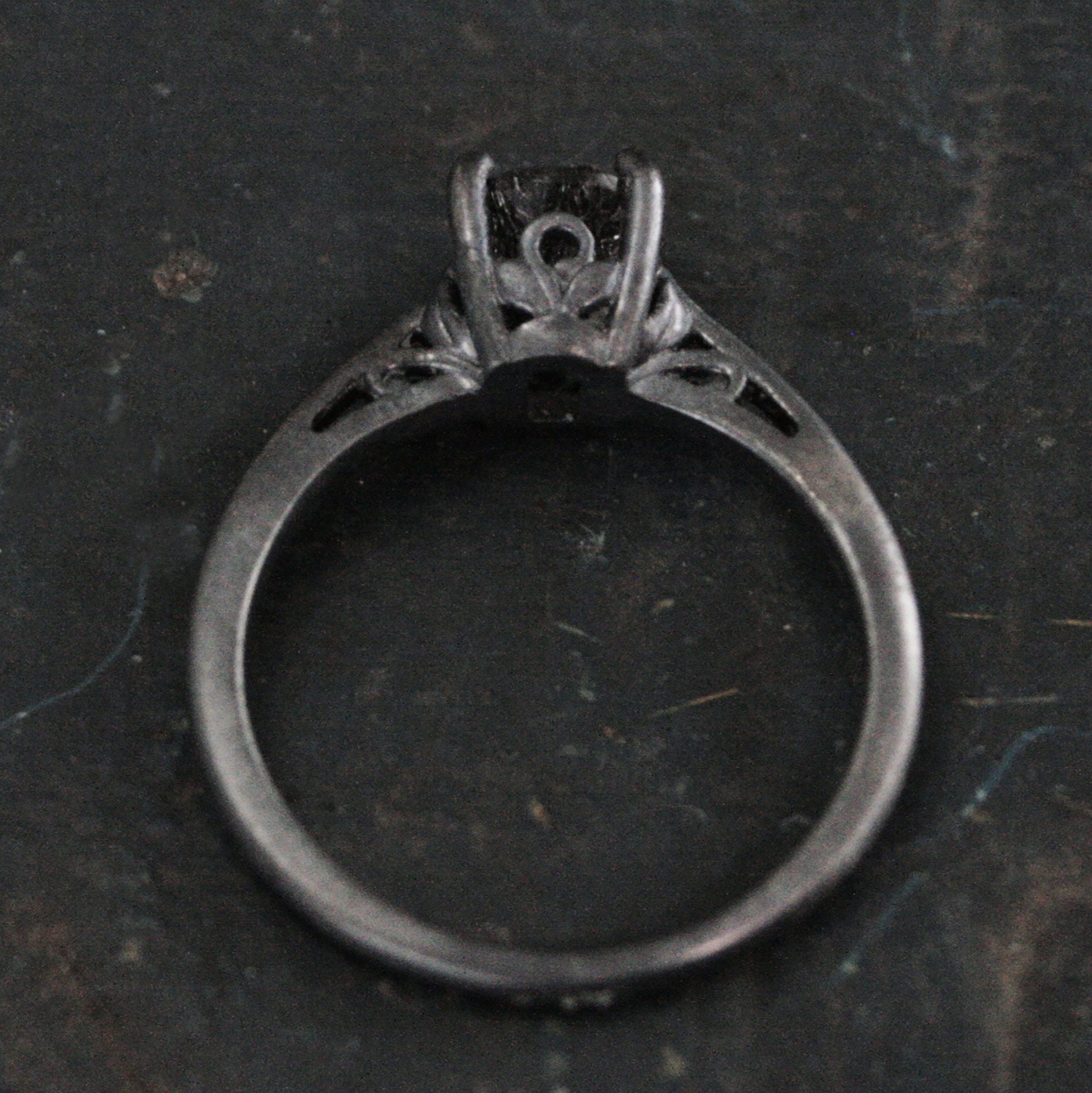 Black Silver Solitaire Ring Dark Pixie Rutilated Quartz Ring Oxidized Silver Ring Gothic Engagement Ring 6mm Black Tourmalinated Quartz