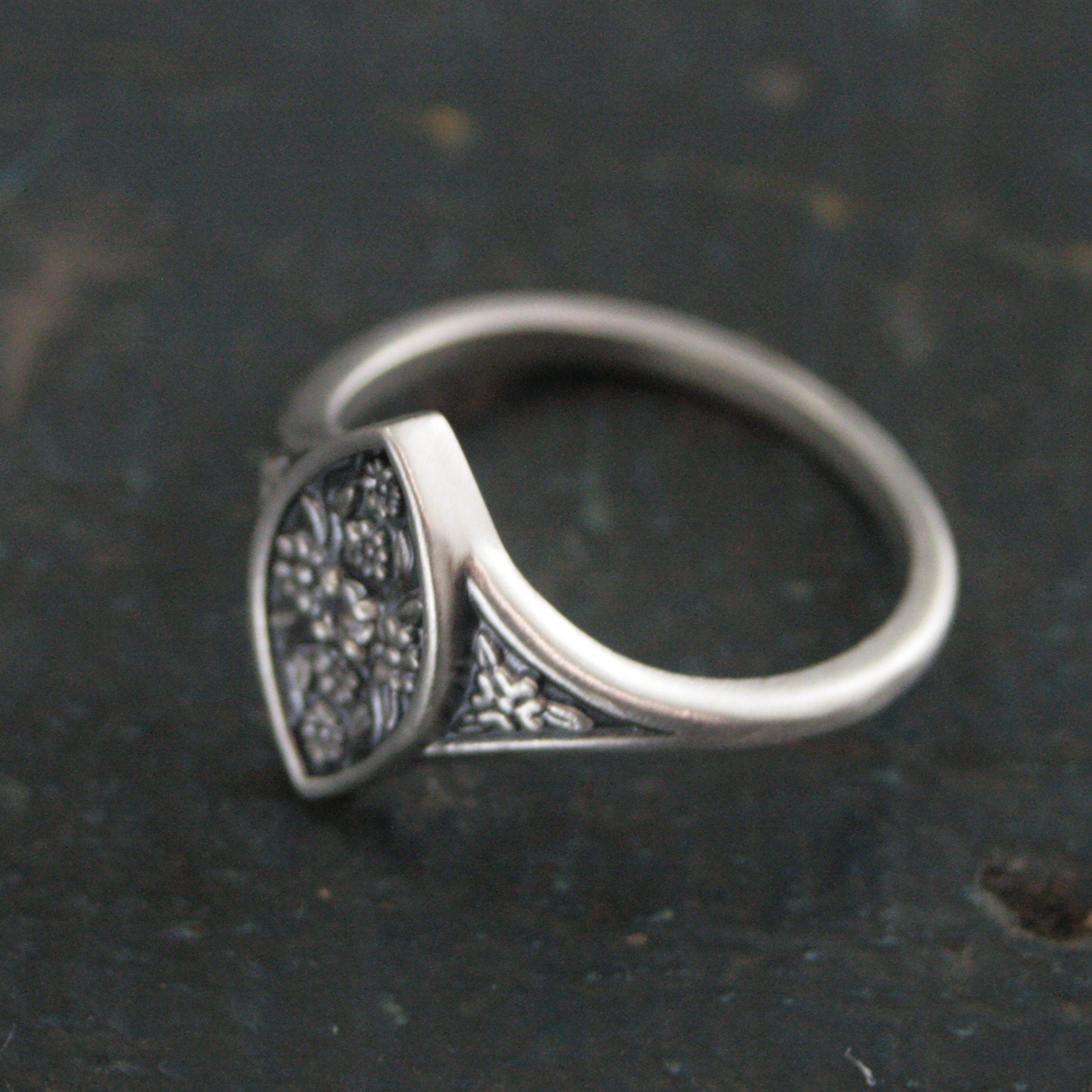 Moonstone Floral Ring Isabela Flower Marquee Silver Ring Encanto Romantic Promise Ring Silver Marquee Moonstone Engagement Ring Art Nouveau