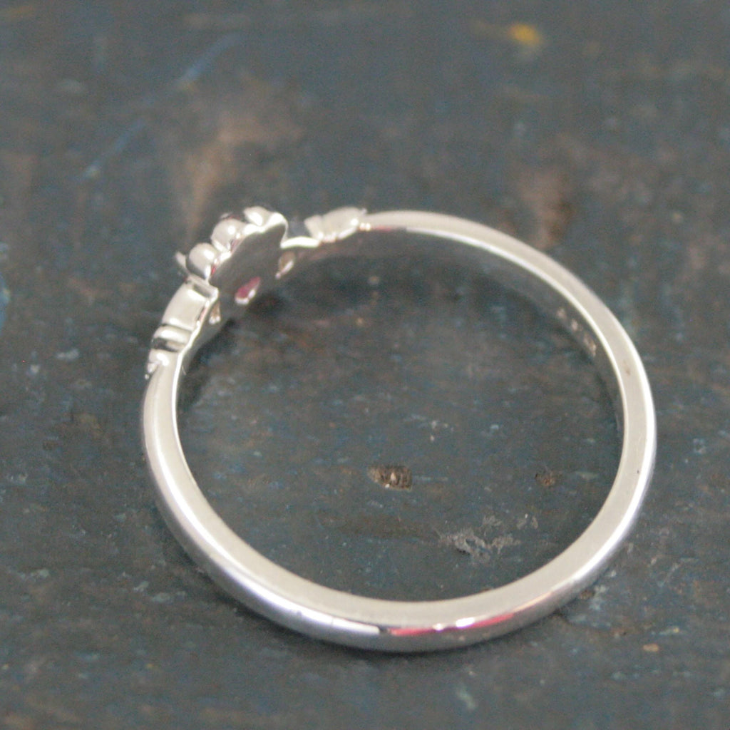 Ruby Claddagh Ring Tiny Heart Shaped Lab Grown Ruby Ring Irish Claddagh Sterling Silver Friendship Ring July Birthstone Ring Celtic