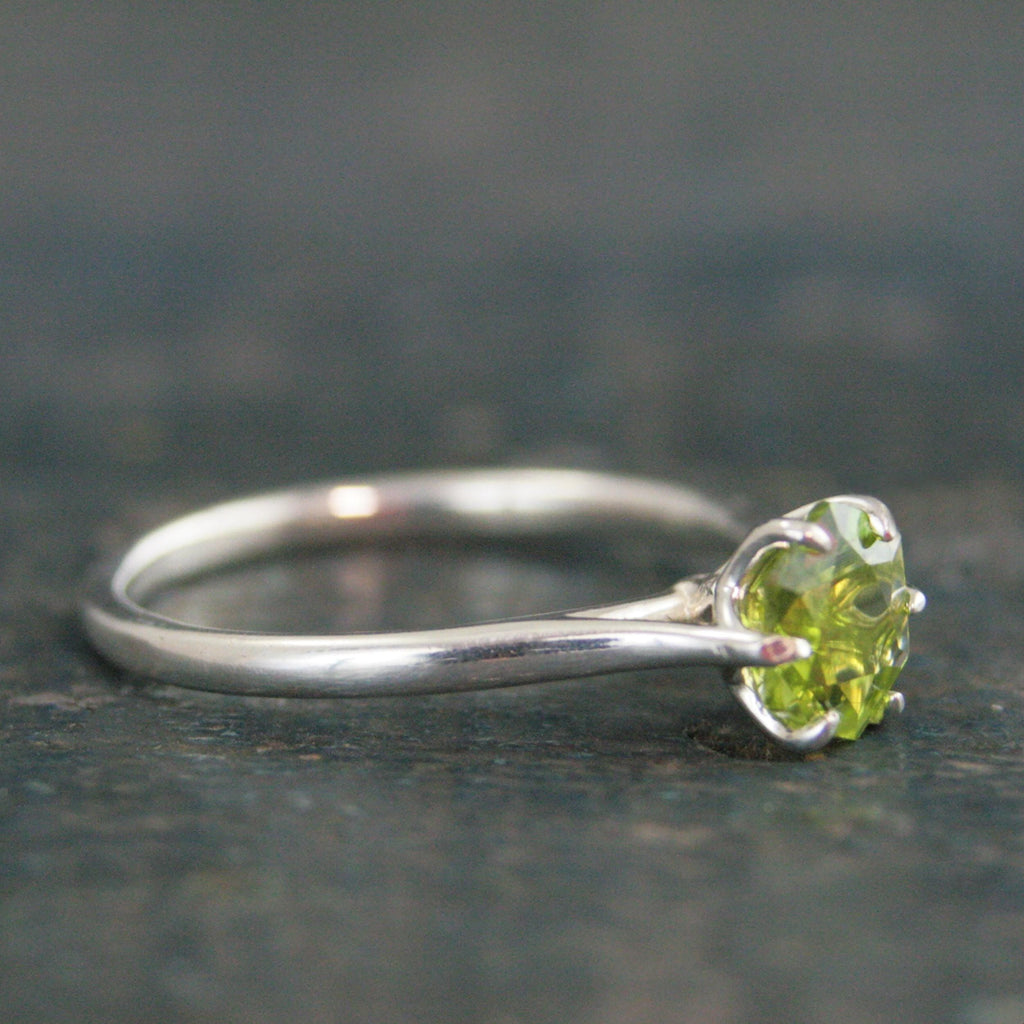 Hexagon Solitaire YOUR CHOICE of Stone Birthstone Ring Gift for Her Birthstone Jewelry Family Ring Genuine Hexagon Stone Solitaire Silver