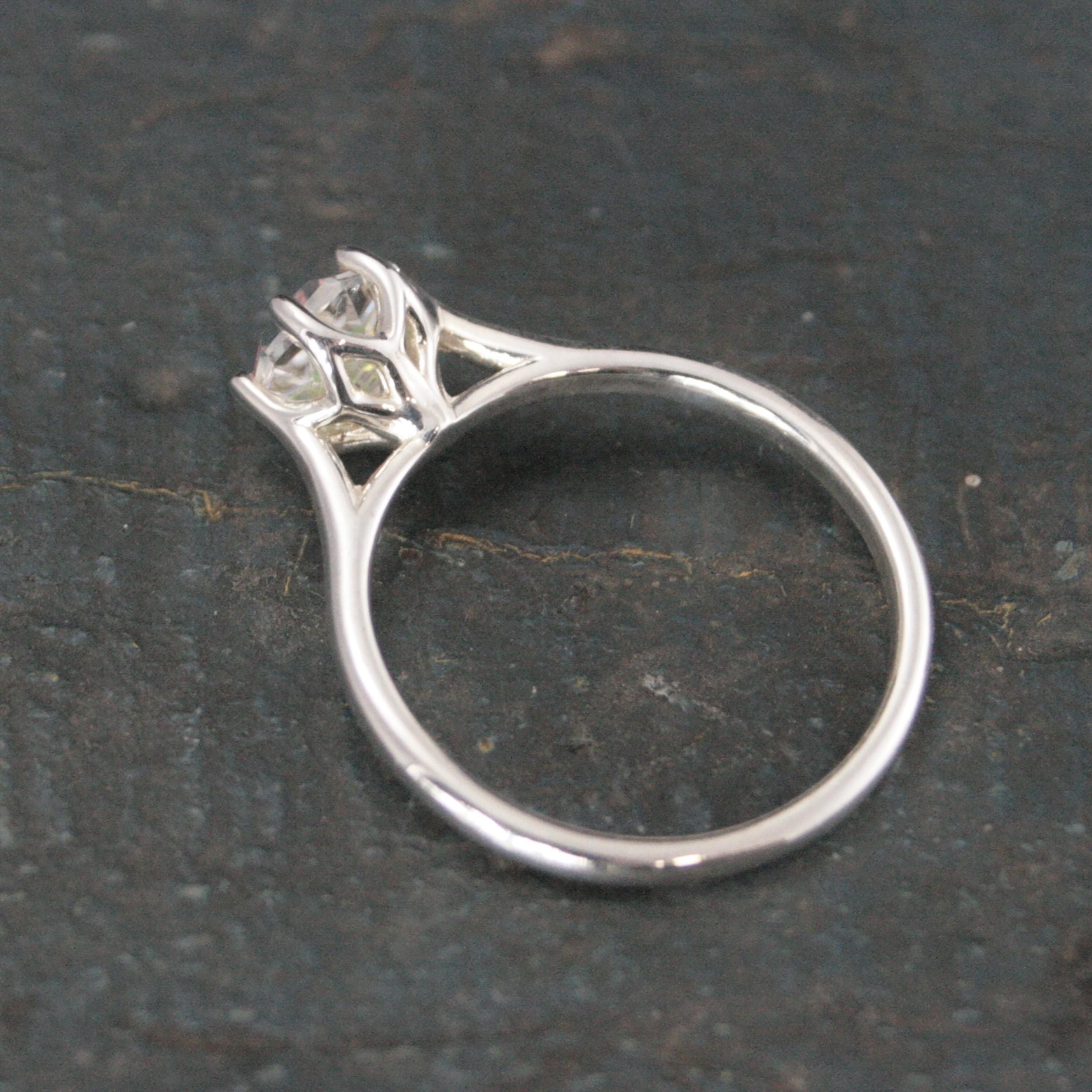 Hexagon Mystic Topaz Cathedral Solitaire Unique Hexagon Rainbow Stone Fantasy Engagement Ring Rainbow Fairy Ring Sterling Silver