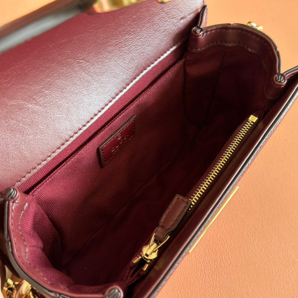 GO SMALL SHOULDER BAG 21.5 IN ROSSO ANCORA RED GG CANVAS