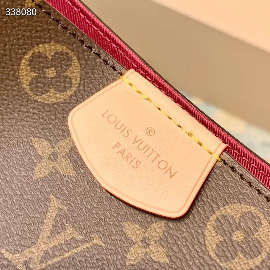 GRACEFUL MM BAG 35 IN BROWN MONOGRAM COATED CANVAS BEIGE CALFSKIN