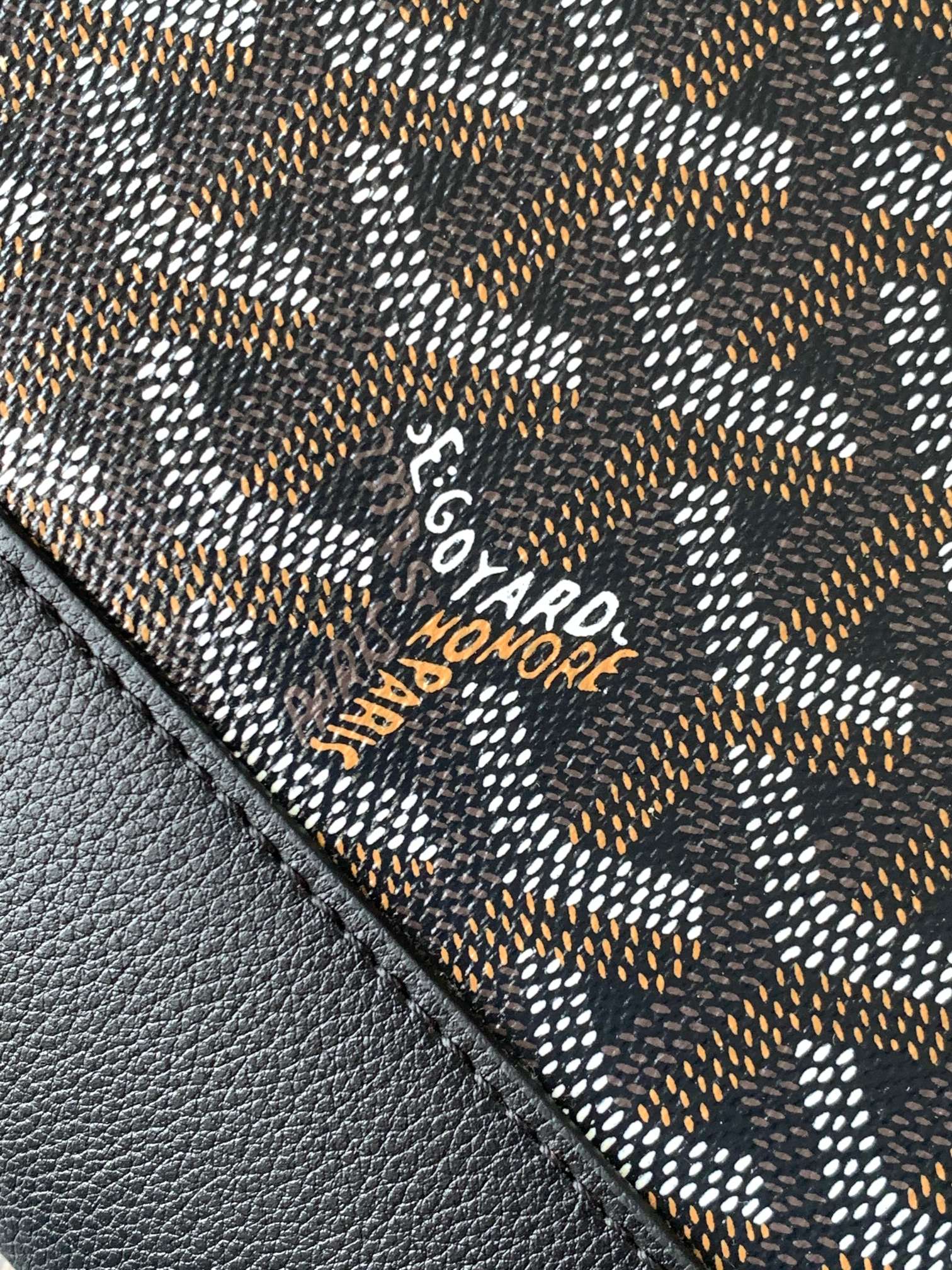 CISALPIN DOCUMENT CASE 39 IN BLACK GOYARDINE CANVAS AND CALFSKIN